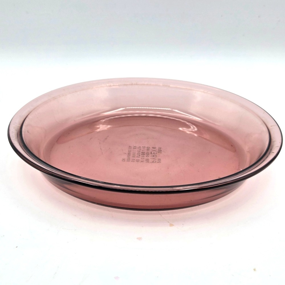 Vintage #209 PYREX Cranberry Glass Baking 9" Pie Plate Dish